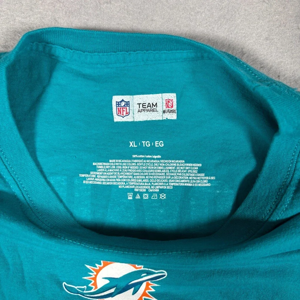 NFL Miami Dolphins #1 Tua Tagovailoa Teal & Orange T-shirt Size XL